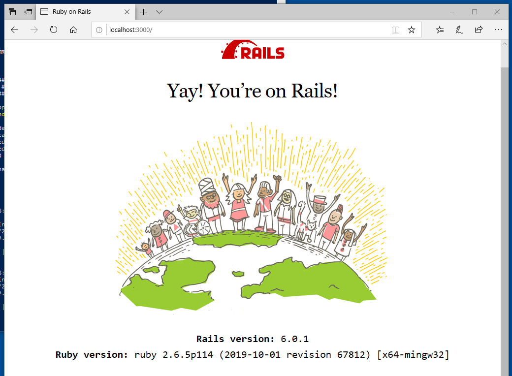 The Rails welcome page